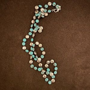 Lucky Brand Howlite Turquoise Silver Necklace